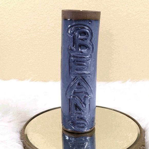 Richie Studio Art Pottery Beans Quirky Boho Vintage 1971 Blue Glaze - Picture 1 of 8